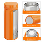 Linkidea 7oz (200ml) Mini Water Bottle, Vacuum Insulated Stainless Steel Bottle for Hot & Cold Drinks, Spill-Proof Small Bottle Fit Handbag, Purse and Pocket (Orange)