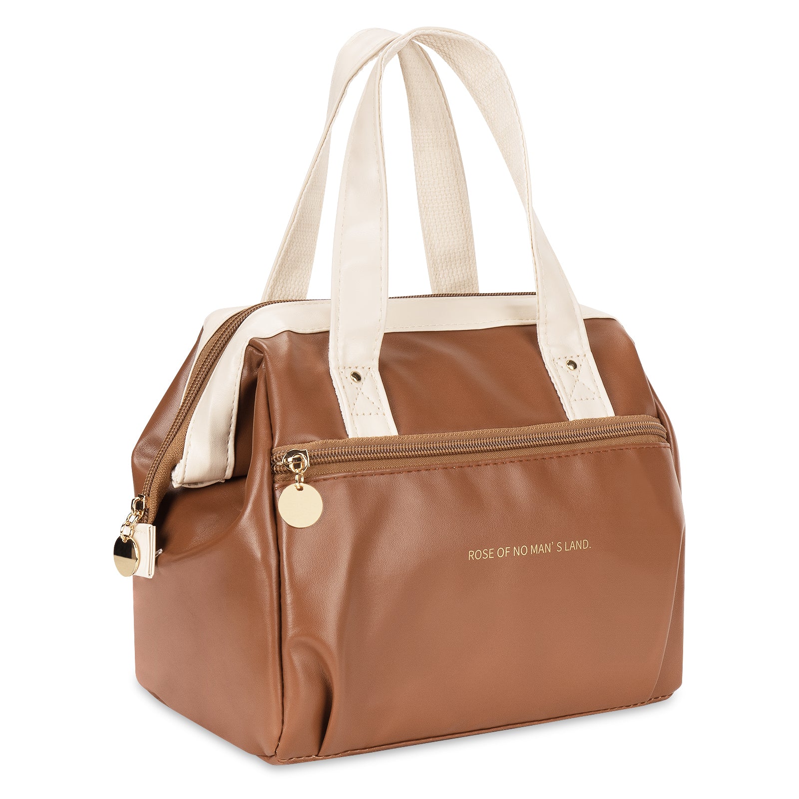 Linkidea Lunch Bag for Women, Portable Lunch Tote with Strap and Zipper, Insulated Lunch Bag Fits Work or Travel, Compatible with Bentgo Classic, Amathley, LOVINA Lunch Boxes (Brown)