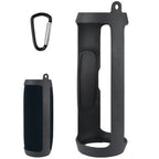 Linkidea Silicone Speaker Case Cover Compatible with JBL Charge 3, Soft Protective Sleeve with Keychain Hook, Black