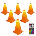 Linkidea LED Light Up Sports Cones (6 Pack) with Remote Control, Soccer Creative Training Equipment for Vision and Agility Drill at Night, Glow Cones with 13 Colors (Light Control Group A)