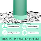 Linkidea 2 Pack Water Bottle Boot Compatible with CamelBak Chute Mag 40oz, Silicone Anti-Slip Waterbottle Bottom Sleeve Bumper Protector (Light Green)