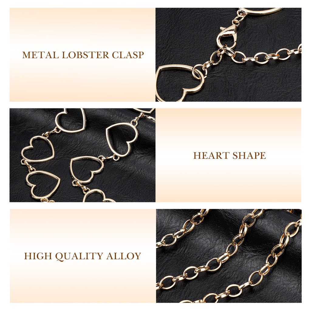 Plus Size Chain Belt for Women, 2 Pack Love Style Metal Chain Belt Women Belly Waist Chains, Extra Long Body Chain, Max 51.2 Inch Adjustable Chunky Belt Chain (Gold, Silver)