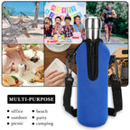 Linkidea Neoprene Water Bottle Carrier with Strap Compatible with S ORIGINAL, Koodee, MIRA 17oz Cola Shaped Bottle, Insulated Waterbottle Sling Bag with Shoulder Strap, Blue