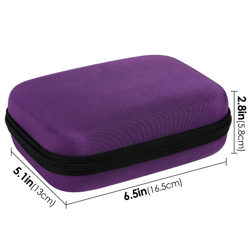 Linkidea Small Hard Case Battery Organizer Storage Box, Portable Holder and Carrying Container for 32 AA AAA Cells, Compact Travel Storage Case (Purple)
