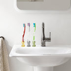 Linkidea 9 Pack Cute Standing Toothbrush Cover with Suction Cup, Portable Travel Brush Head Stand Protector, Compatible with Oral-B CrossAction, Reach Essentials