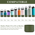 Linkidea 2 Pack Water Bottle Boot Compatible with Hydro Flask Wide Mouth 12oz/14oz/16oz/18oz/20oz, Silicone Bottle Bottom Sleeve Bumper Protector (Army Green)