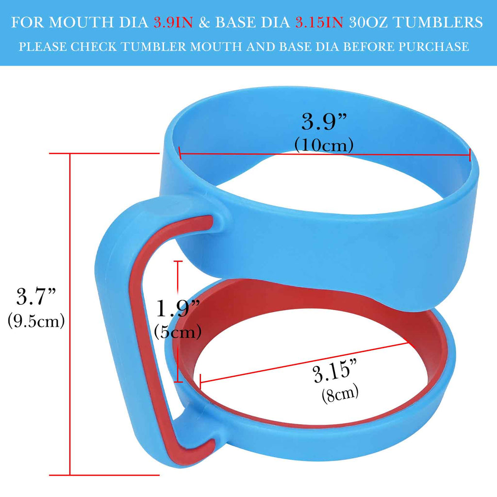 Linkidea Tumbler Handle Compatible with 30oz YETI Rambler, OZARK TRAIL Tumbler, Portable Anti Slip Travel Mug Grip, Blue