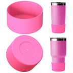 Linkidea Water Bottle Boot Compatible with YETI Rambler Travel Mug 20oz/30oz, Tumbler 20oz/30oz, Silicone Anti-Slip Water Bottle Bottom Sleeve Cover Protector (Pink / 2 Pack)