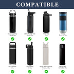 Linkidea Water Bottle Fence Sleeve with Hook Compatible with YETI Rambler Bottle 18oz, Hydro Flask Wide Mouth Bottle 18oz/20oz, Neoprene Bottle Shoulder Strap Bag for Outdoor Sports, Blue