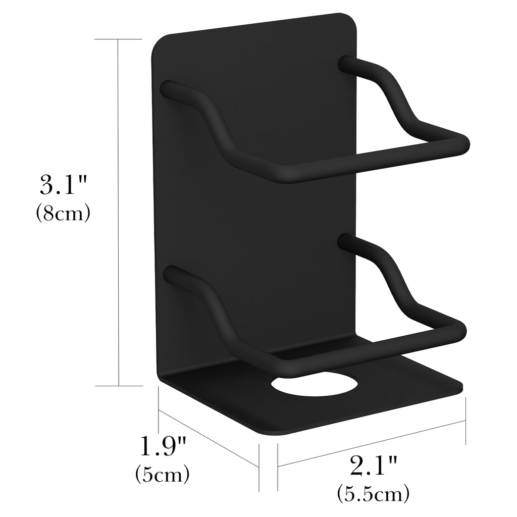 Linkidea 2 Pack Electric Shaver Holders for Shower, Stainless Steel Wall Mount Razor Hanger with Drainage, Fits Shaving Handles up to 1.8", Compatible with Philips Shaver 2400 (Black)