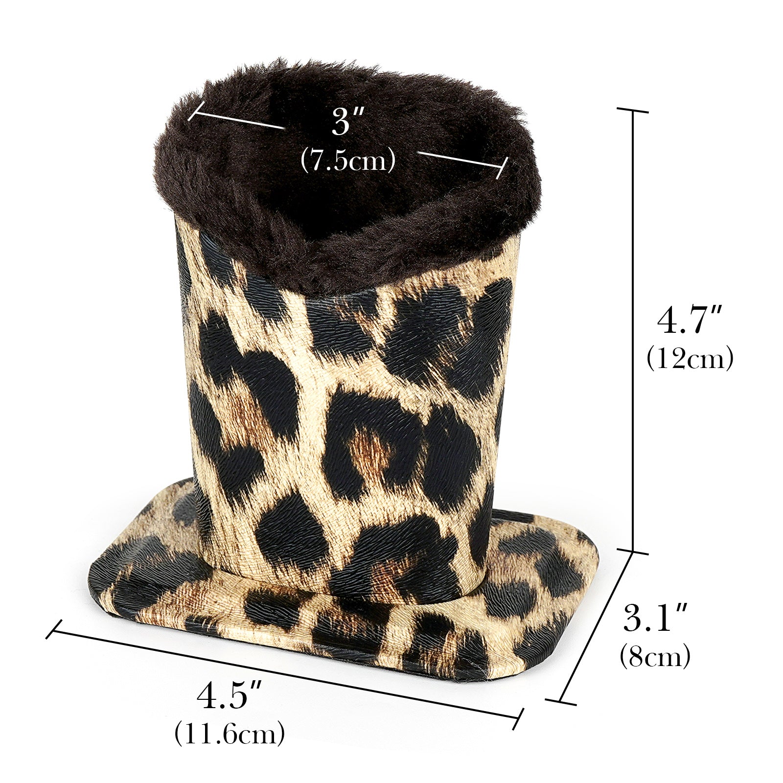 Sunglasses Desk Holder Stand, 2 Pack Plush Lined Oversized Eyewear Display Storage Compatible with Gucci GG0876S GG0875S VERSACE VE4395 VE2230B (Leopard)