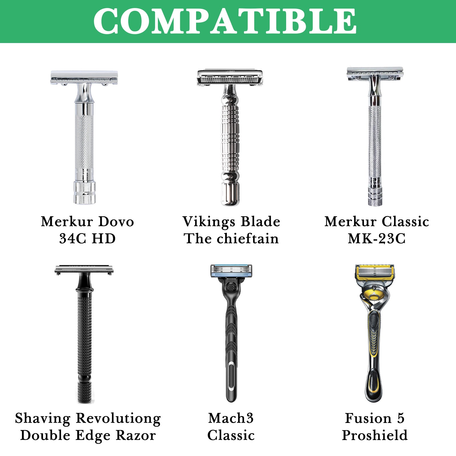 Linkidea Razor and Brush Stand, Stainless Steel Shaving Rack for Men's Grooming, Bathroom Accessories Compatible with Merkur 34HD, Vikings Blade (Silver)
