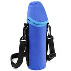 Linkidea Plastic Bottled Water Carrier with Shoulder Strap Compatible with Smartwater, Propel 20/24 Fl Oz, Insulated Neoprene Disposable Water Bottle Sling Bag Holder (1 Pack / Blue)