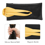 Linkidea Oversized Sunglasses Pouch, Large Frame Glasses Pouch for Sunglass, Eyeglasses Travel Bag Compatible with Rayban Square 1971 Reverse/Aviator Max/more (Black)