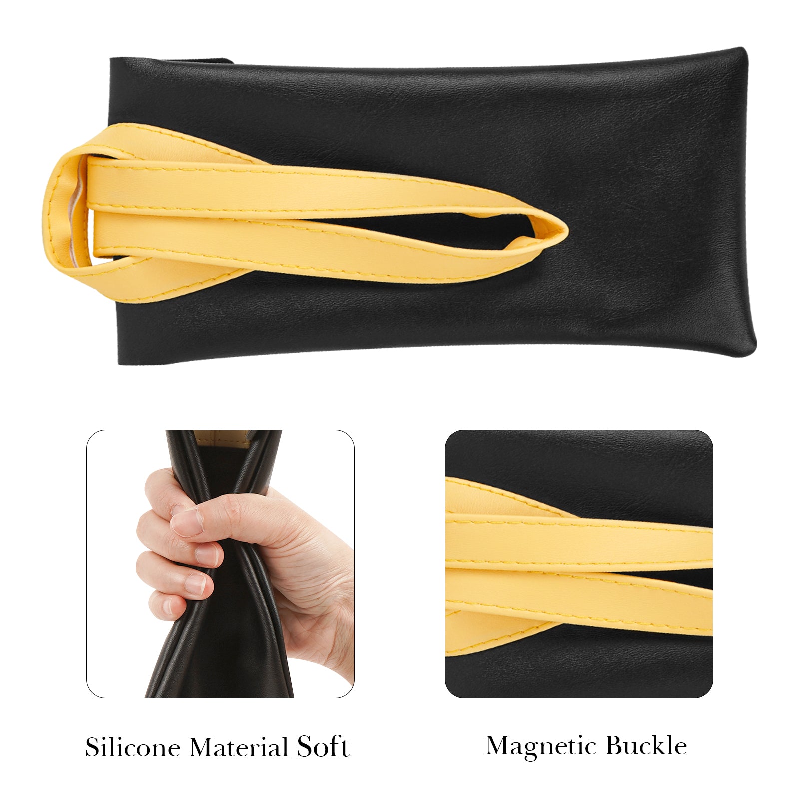 Linkidea Oversized Sunglasses Pouch, Large Frame Glasses Pouch for Sunglass, Eyeglasses Travel Bag Compatible with Rayban Square 1971 Reverse/Aviator Max/more (Black)