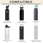 Linkidea Water Bottle Carrier with Shoulder Strap Compatible with Hydroflask Standard Mouth 18oz, CamelBak Carry Cap 20oz,Waterbottle Sling Bag Holder (Off White)