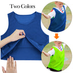 Linkidea Kids Soccer Scrimmage Team Pinnies Set, Breathable Practice Jerseys for Sports & Practice, Training Bibs Vest Fits Kid, Youth Age 5 - 8 (12-Pack, Blue & Green)