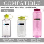 Linkidea 2 Pack Water Bottle Boot Compatible with Nalgene Sustain Wide Mouth 32oz/48oz, Narrow Mouth 32oz, Silicone Anti-Slip Bottle Bottom Bumper Protector (Grey)