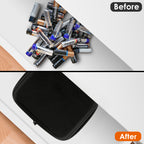 Linkidea Small Hard Case Battery Organizer Storage Box, Portable Holder and Carrying Container for 54 AA AAA Cells, Compact Travel Storage Case (Black)