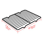 Linkidea Metal Grate Cooling Rack Pack of 2, Stainless Steel Baking Cooling Rack Rectangle 7.8'' x 10.2'', Oven Safe Grid Wire Racks for Roasting Disposable Pan (Black)