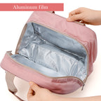 Linkidea Insulated Lunch Bag for Adults, Large Lunch Tote with Handle & Zipper, Reusable Cooler Box Bag Compatible with Crock Pot, DUPASU, Aotto, LUNCHEAZE Electric Heated Lunch Box (Pink)