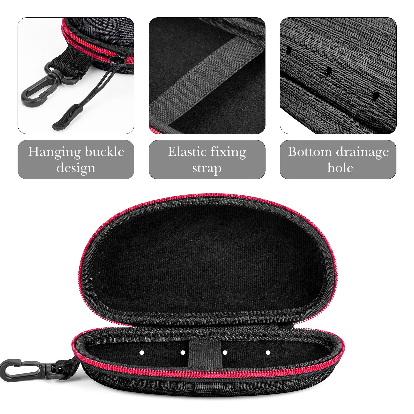 Linkidea EVA Razor Travel Case, Razor Blade Replacement Travel Case Bag, Travel Protect Razor Men Bag Compatible with Fusion 5 Power (Black)