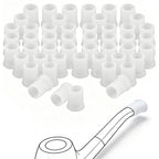 Linkidea 50 Pcs Silicone Pipe Bits, Soft Pipe Mouthpiece Covers & Stem Protectors for Medium to Large Tobacco Pipes, Bite Guards (White/Large)
