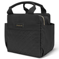 Linkidea Lunch Bag for Women, Large Leak Proof Lunch Tote Cooler, Lunch Tote Bag with Bottle Holder and Side Pockets, Compatible with NatraProw, LOVINA, Caperci (Black)