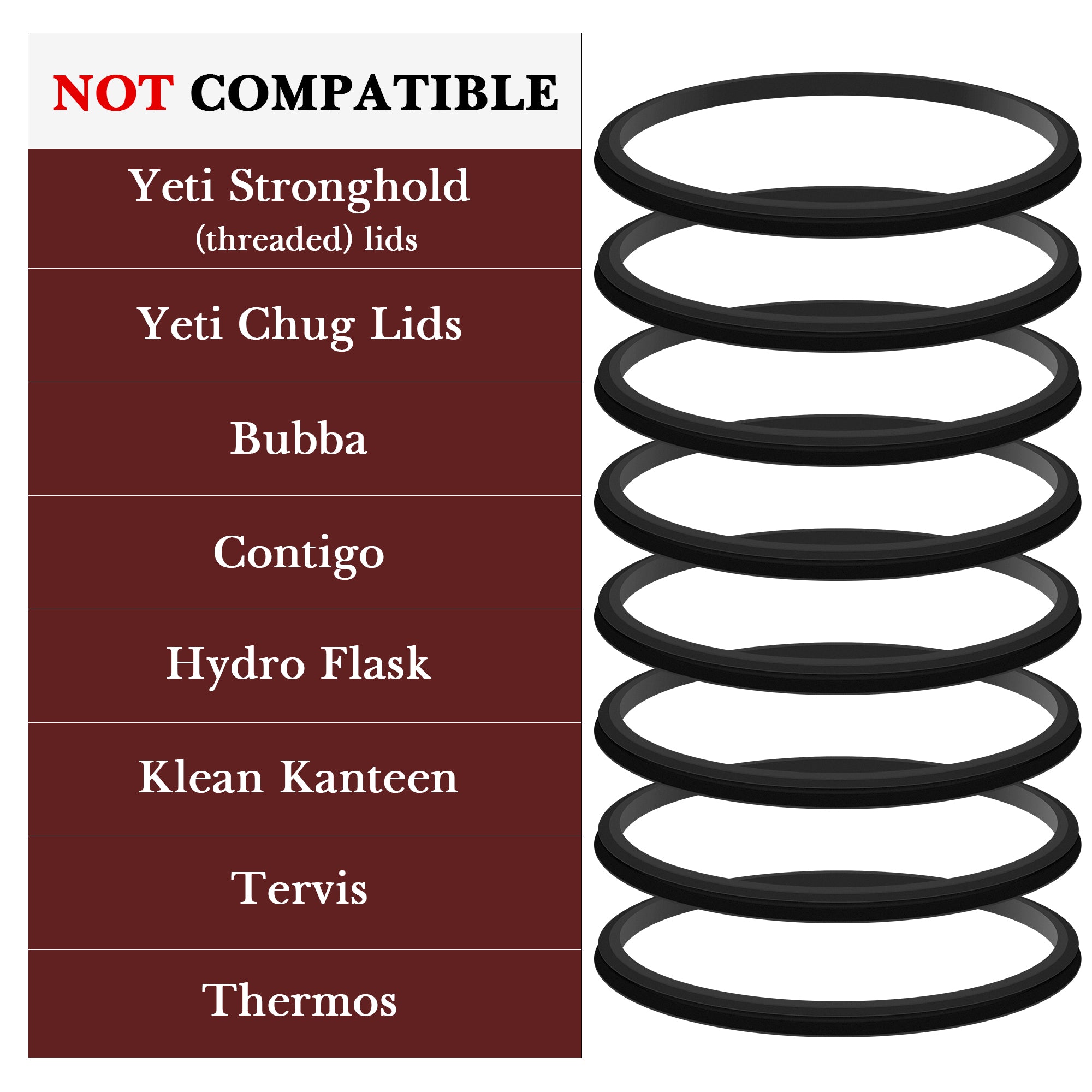 Linkidea 8 Pack Water Bottle Gasket Replacement Compatible with YETI Tumbler 30oz, Cup 26oz/30oz, Silicone O Ring Leak Proof Rubber Seal with Tweezer