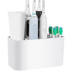 Linkidea Electric Tooth Brush Holder for Shower, Plastic Tooth Brush Organizer, Self Adhesive / Countertop Power Toothbrush Stand Compatible with Oral-B iO Series, Philip Sonicare ProtectiveClean