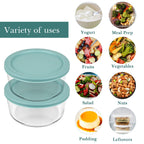 Linkidea 2 Pack Yogurt Container, 31.7 oz Round Glass Storage Bowl with Lid, Air Insulated Meal Prep Containers for Yogurt, Exact Size Compatible with Ultimate Probiotic Yogurt Maker