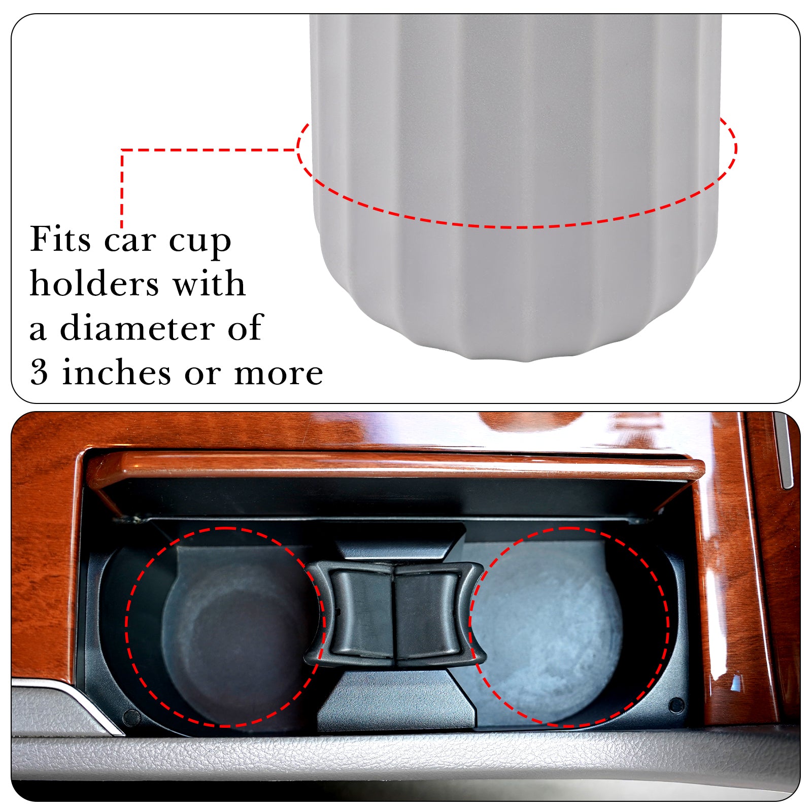 Car Cup Holder Sunglasses Stand, Extra Large Grey Soft Silicone Eyewear Organizer with Plush Lined, Sun Shades Easy Access Storage, Scratch Protection