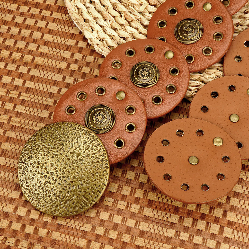 Plus Size Chain Belt for Women, Medieval Vegan Leather Metal Fashion Belly Waist Chains, 51 Inch Adjustable Chunky Body Accessory (XL, Brown)