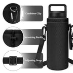 Linkidea Neoprene Water Bottle Carrier with Strap Compatible with YETI Rambler Bottle 18oz/26oz, Yonder 25oz, Insulated Waterbottle Sling Bag with Shoulder Strap, Black