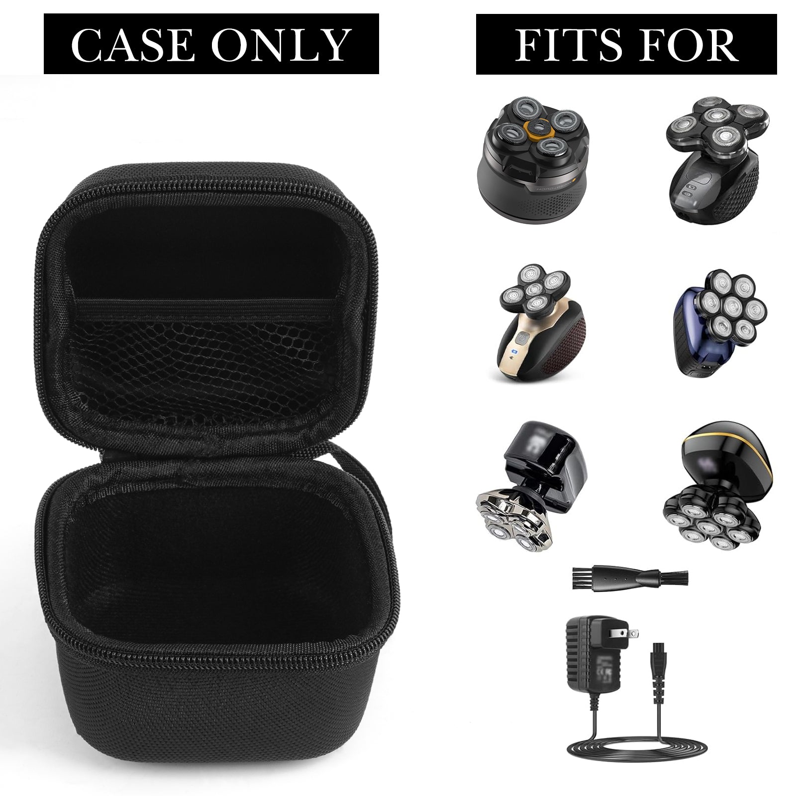 Linkidea Hard EVA Head Hair Shaver Case, Men's Balder Boss with Mesh Pocket for Travel, Travel Storage Bag Compaitble with RMton Balder Pro Head Shaver XR7120/XR7000 (Black)
