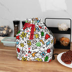 Linkidea Cute Lunch Bag, Drawstring Lunch Bag with Handle, Women Lunch Bags for Work Picnics Ourdoor Travel, Compatible with Bentogo, LunchBots, EasyLunchboxes (White)