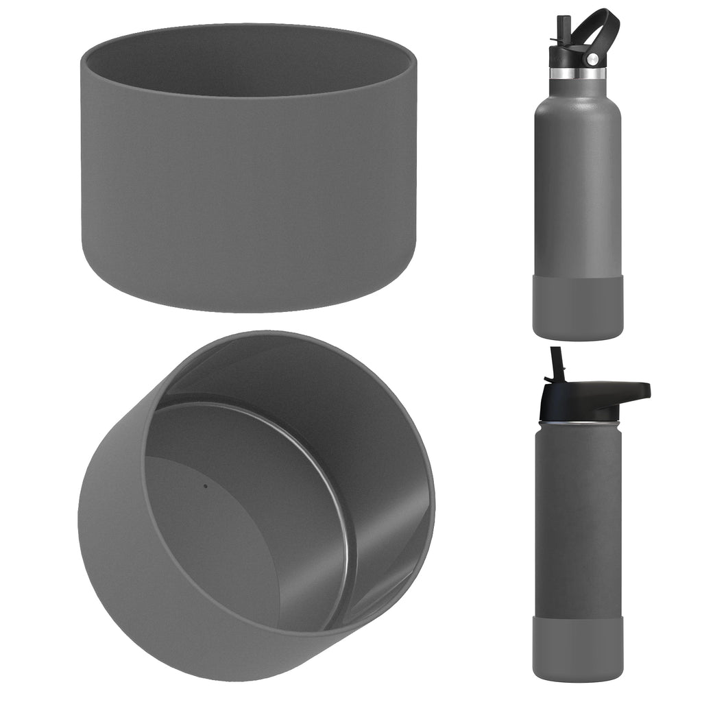 Linkidea 2 Pack Water Bottle Boot Compatible with IRON °FLASK Wide/Narrow Mouth 12oz/14oz/16oz/18oz/20oz/22oz/24oz, Silicone Bottle Bottom Sleeve Cover Bumper Protector (Stone)