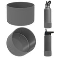 Linkidea 2 Pack Water Bottle Boot Compatible with IRON °FLASK Wide/Narrow Mouth 12oz/14oz/16oz/18oz/20oz/22oz/24oz, Silicone Bottle Bottom Sleeve Cover Bumper Protector (Stone)