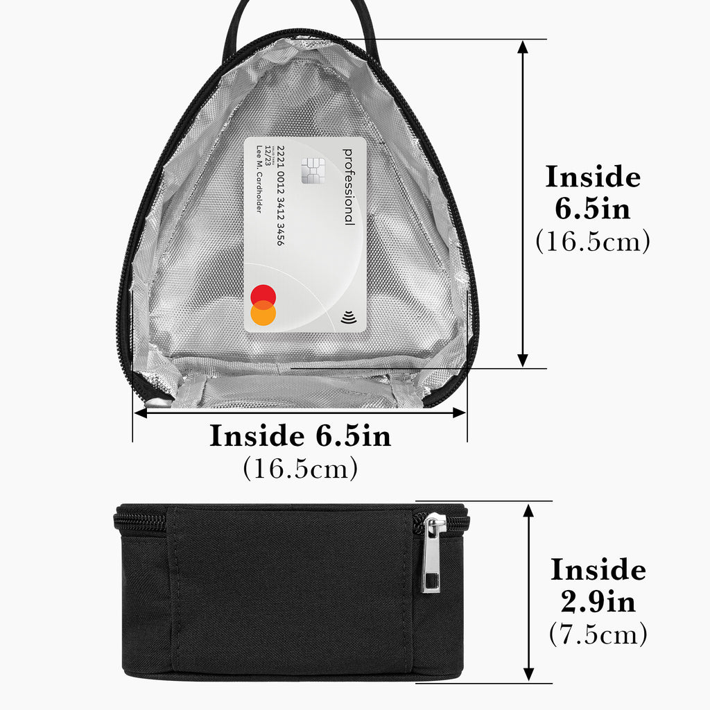 Linkidea Medium Reusable Lunch Bag, Insulated Snack Pouch, Leakproof Food Storage Bag for Sandwiches, Snacks and Fruits, Compact Lunch Tote for Daily Use (Black)