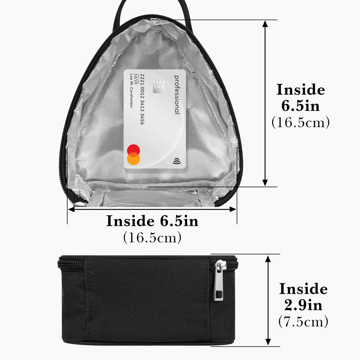 Linkidea Medium Reusable Lunch Bag, Insulated Snack Pouch, Leakproof Food Storage Bag for Sandwiches, Snacks and Fruits, Compact Lunch Tote for Daily Use (Black)