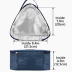 Linkidea Large Capacity Snack Bags, Thermal Insulated Box Bag for Fruit, Leak-proof Travel Food Storage Accessories Fits Picnic, Camping (Navy Blue)