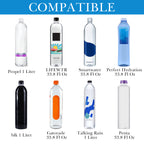 Linkidea 2 Pack Disposable Water Bottle Sleeve Compatible with Smartwater 33.8 Fl Oz, LIFEWTR 33.8 Fl Oz, Insulated Neoprene Plastic Bottled Water Cover with Lockable Zipper, Light Blue
