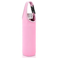 Linkidea Plastic Bottled Water Sleeve with Carry Strap Compatible with 16.9/20 Fl Oz Lifewtr, Smartwater, Portable Disposable Water Bottle Cover Holder for Outdoor, Pink