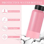 Linkidea Water Bottle Boot Compatible with IRON °FLASK Wide Mouth 32oz/40oz, Narrow Mouth 32oz, Silicone Bottle Bottom Sleeve Cover Protector, Bottle Bumper (Light Pink / 2 Pack)