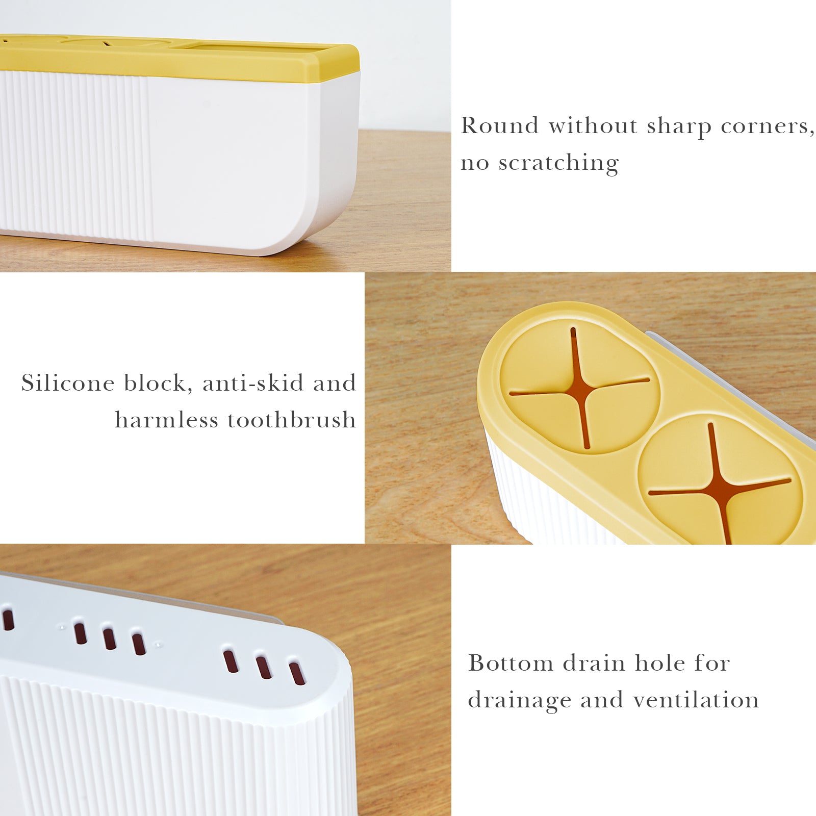 Linkidea Wall Mount Electric Toothbrush Holder for Bathroom, Power Toothbrush Hanger, Self Adhesive 2 Slots Tooth Brush Organizer Compatible with Oral-B iO Series, Philip Sonicare 4100 (Yellow)