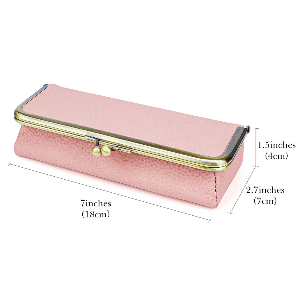 Extra Large Sunglasses Pouch Case, Pink Vegan Leather Shades Organizer Soft Bag Compatible with Rayban RBR0501S RB3549 RB4374 QUAY Versace VE4395