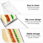 Linkidea 2 Pcs Triangular Sandwich Containers with Cover, Charcuterie Boxes with Clear Lids for Sandwich Storage, Portable Sandwiches Storage Box Fits Picnic, Travel, Work