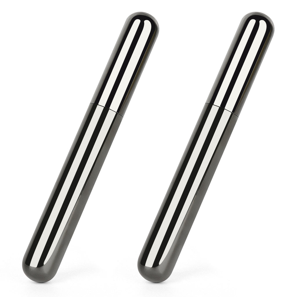 Linkidea 2 Pack Stainless Steel Cigar Tubes for Up to 46 Ring Gauge Cigars, Portable Travel Cigar Case Holder for Men (Black)