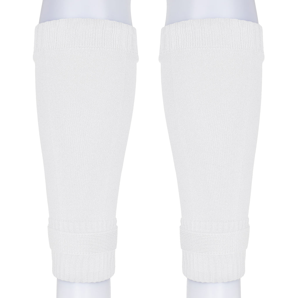Linkidea Kids Soccer Leg Sleeve with Shin Guard Straps, Elastic Compatible with Grip Socks, Best Alternative to Soccer Athletic Socks for Child 6-8 Years (White)