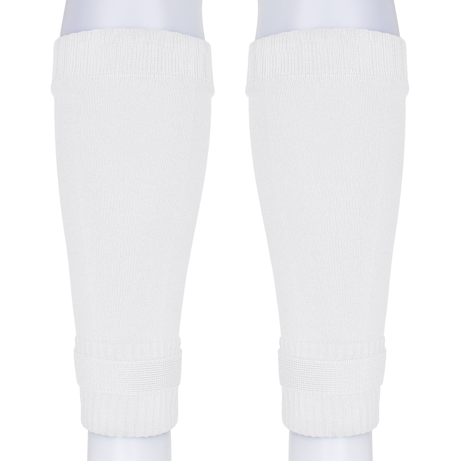 Linkidea Kids Soccer Leg Sleeve with Shin Guard Straps, Elastic Compatible with Grip Socks, Best Alternative to Soccer Athletic Socks for Child 6-8 Years (White)